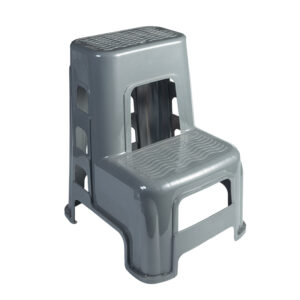 Car wash step stool two step ladder grey