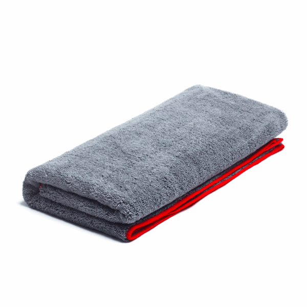 Towel-Grey with red border