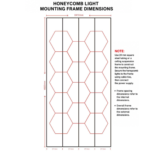 Honeycomb LED Light Frame – Frame Only